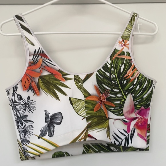 Clover Canyon Tropical Print Crop Top Small - Picture 2 of 4